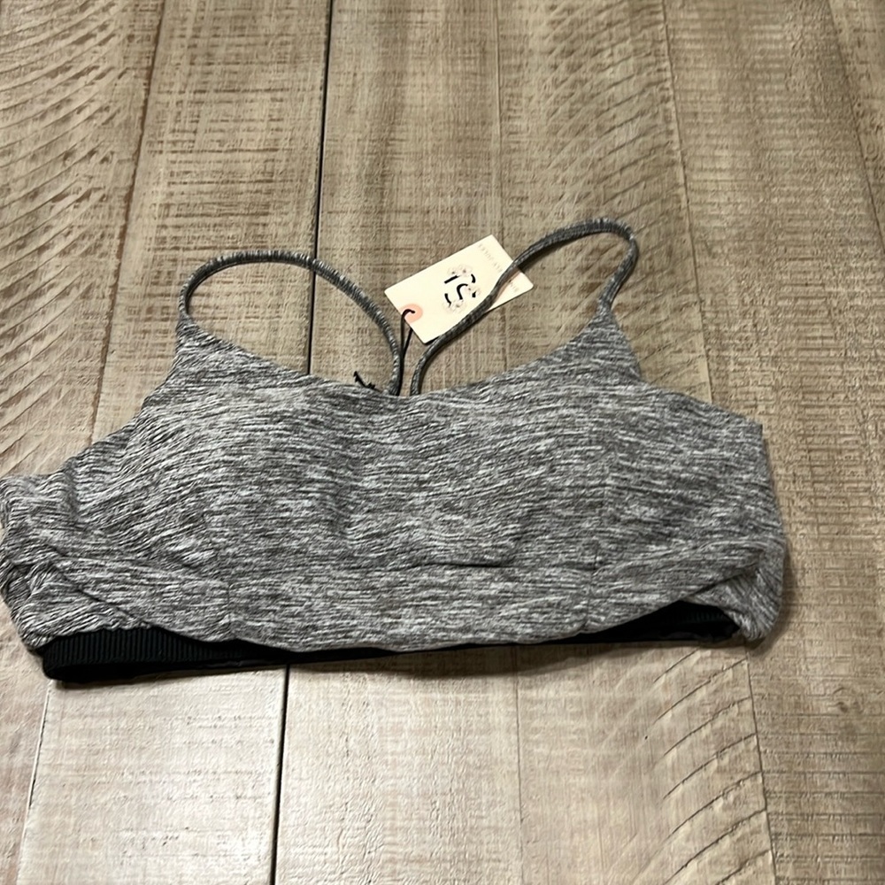Sincerely Jules Sports Bra Heathered Black NWT